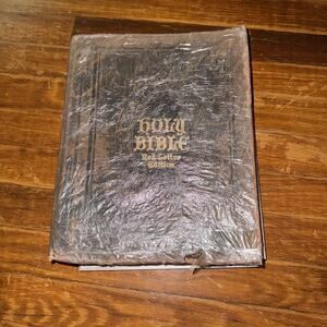 Lg 1934 Holy Bible Indexed Alphabetically Red Letter Hertel Leather w Genealogy